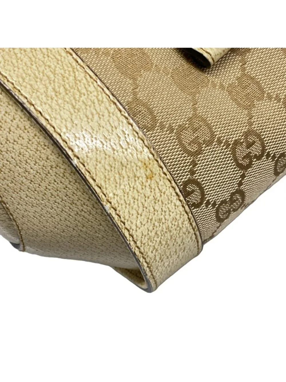 Gucci Shoulder Bag Bamboo Beige Ivory Leather